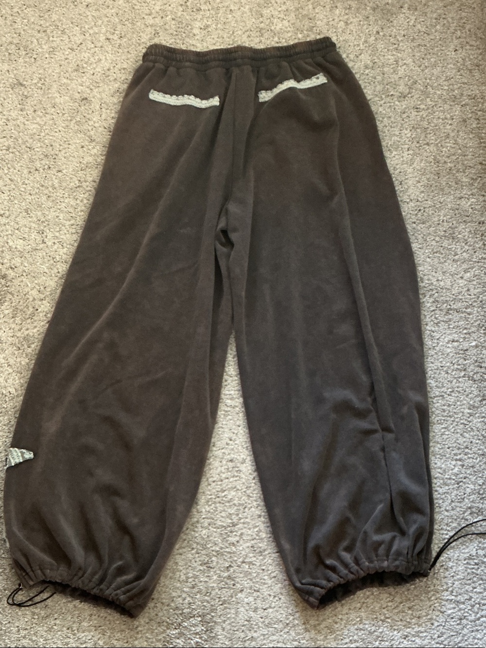 Davi & Dani Star Jogger Scuba Boho Pants ~ Mineral Wash Black - Picture 13 of 14